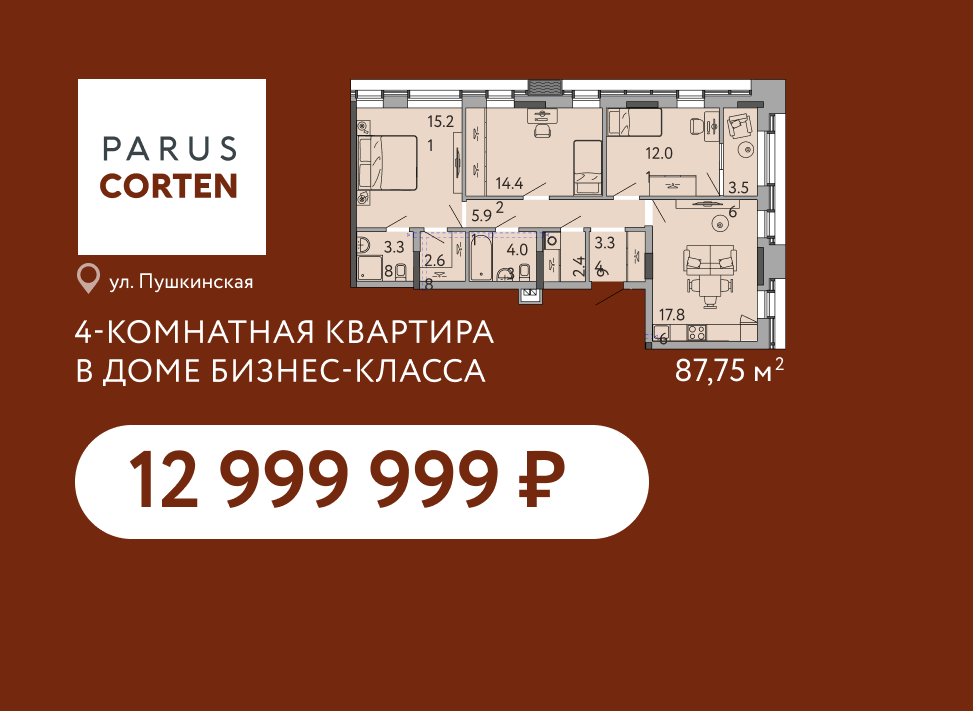 Последние квартиры в PARUS CORTEN