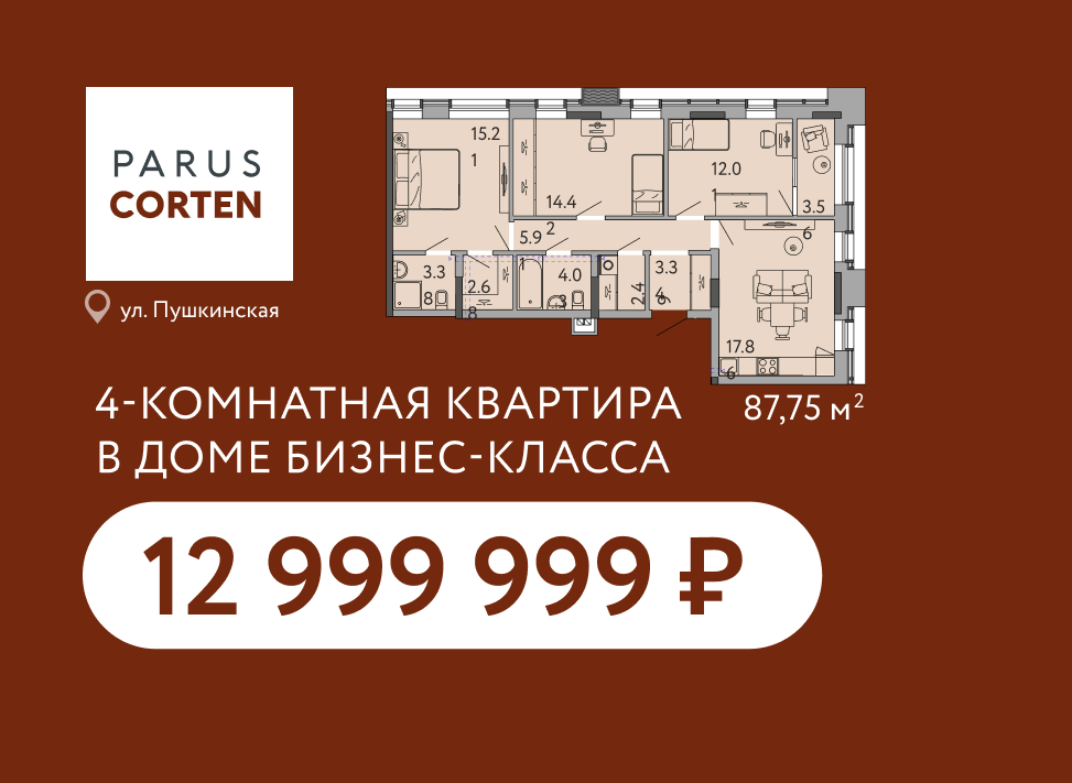 Последние квартиры в PARUS CORTEN